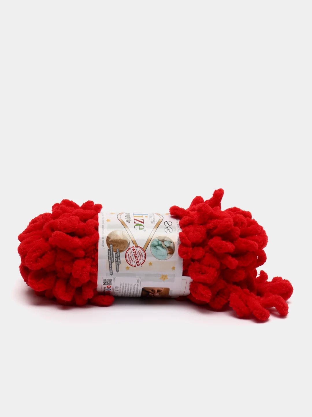 Красный пряжа Alize puffy петельки