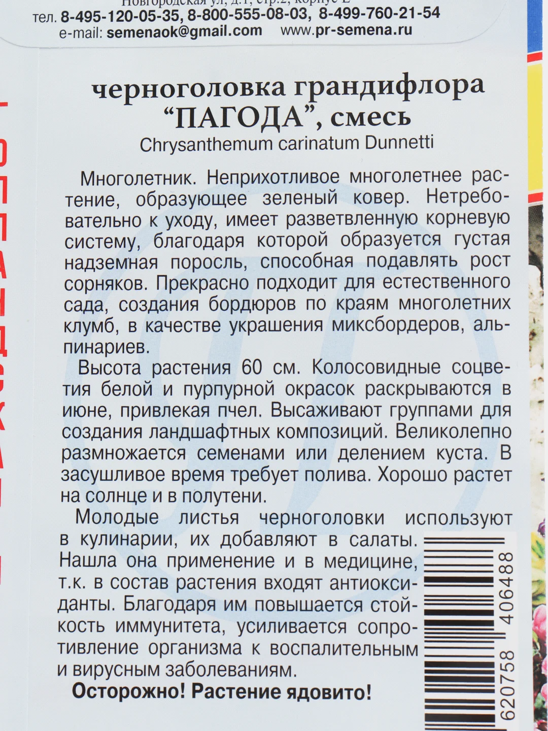 Семена цветы Черноголовка Пагода