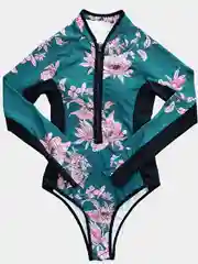 Зеленый купальник слитный спортивный