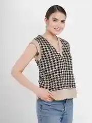 Бежевый жилет женский, oversize