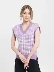 Сиреневый жилет женский, oversize