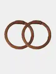Коричневый ручки деревянные круглые плетеные, 2 штуки