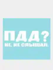 Белый наклейка на автомобиль "ПДД? Не, не слышал"