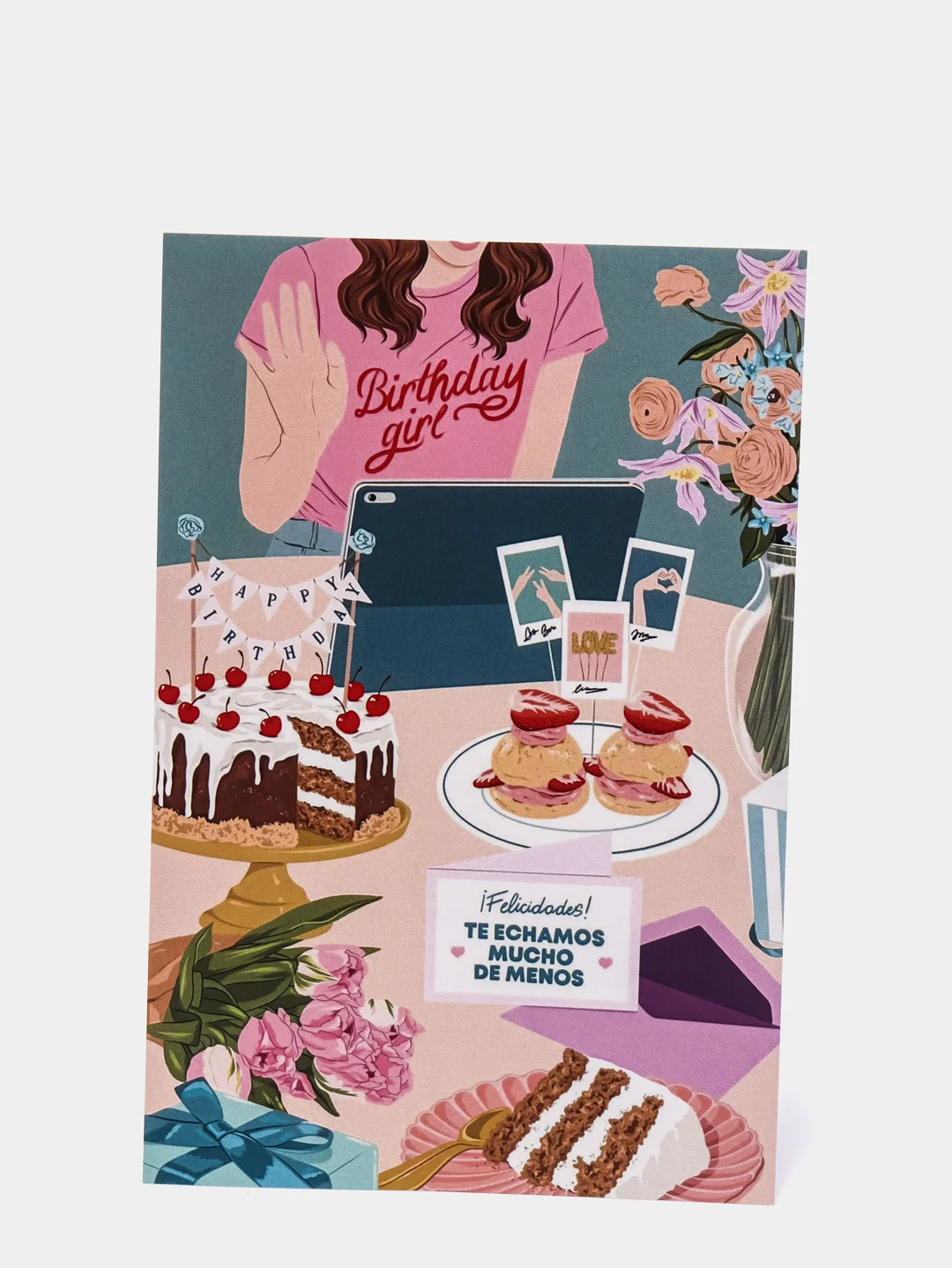 Открытка Birthday Girl "С днем рождения", в крафтовом конверте