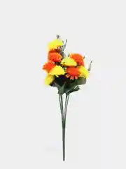Искусственные цветы "Кустовые гвоздики", двухцветный букет, высота: 37 см, D цветка: 5 см