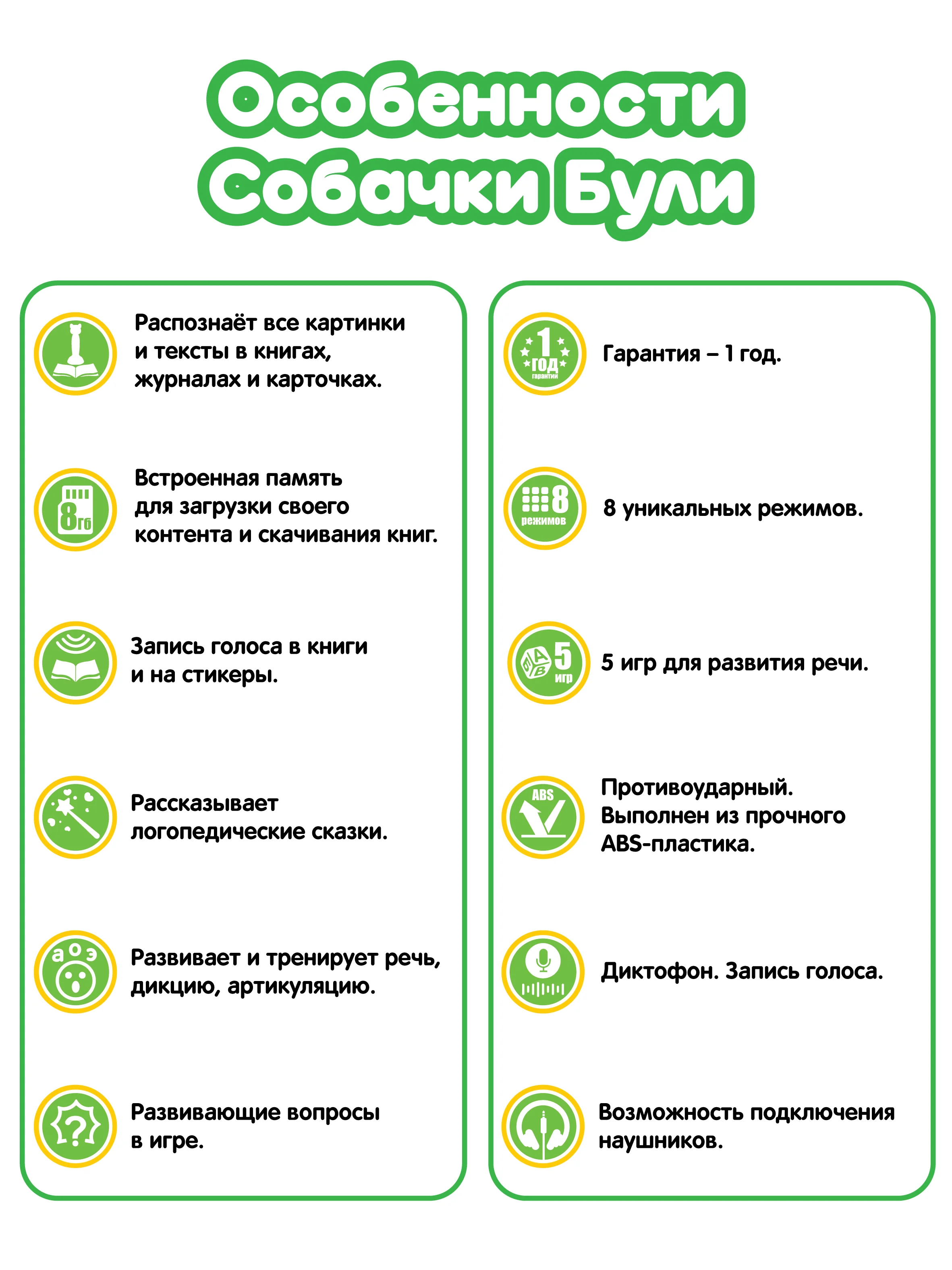 Белый интерактивная логопедическая игрушка Панда Тичи/Собачка Буля/Тигренок Рыки
