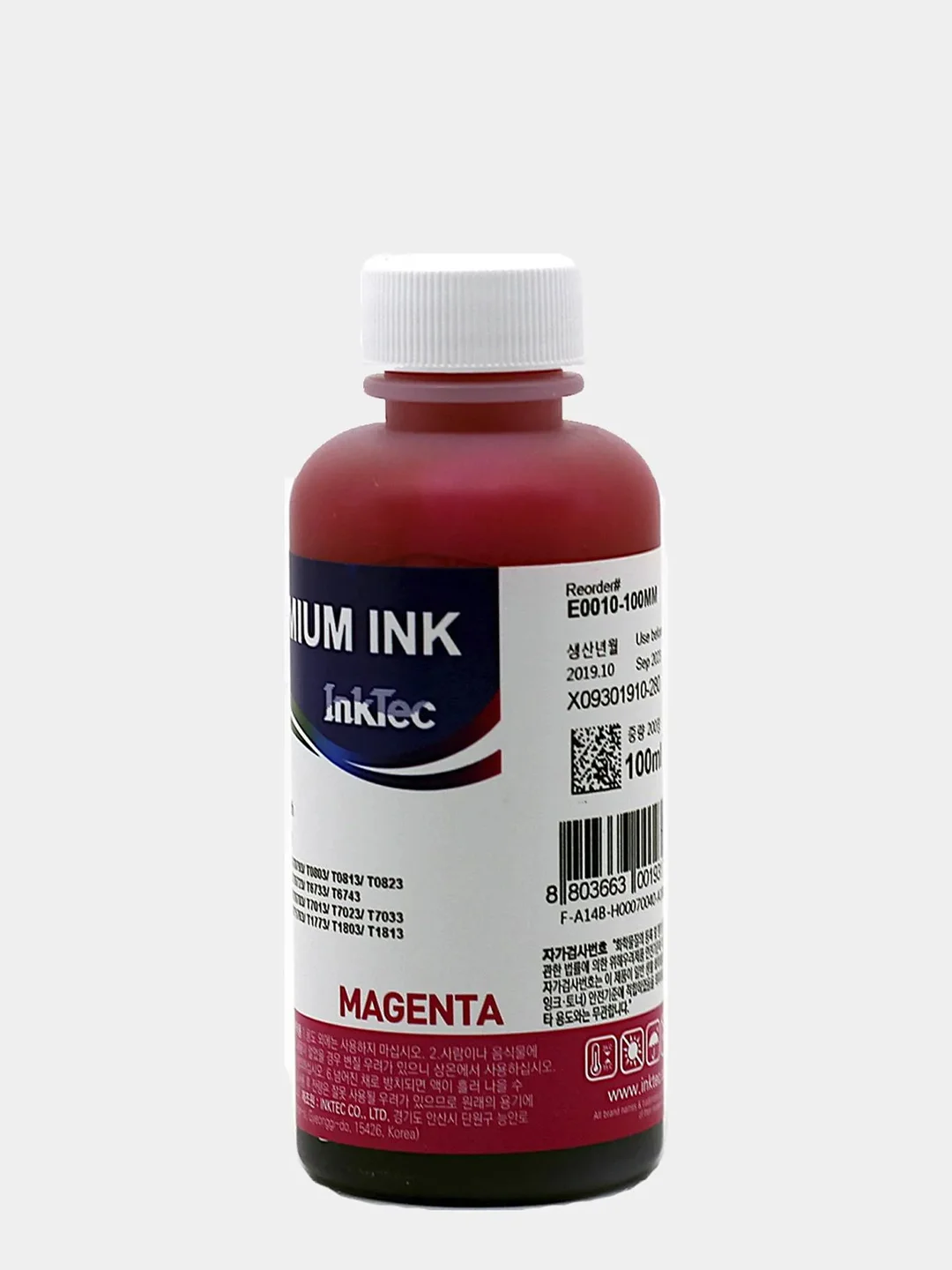 Красный чернила Премиум InkTec E0010 (T0821-T0826) по 100мл для Epson L100/L805/R290/T50/P50 и др