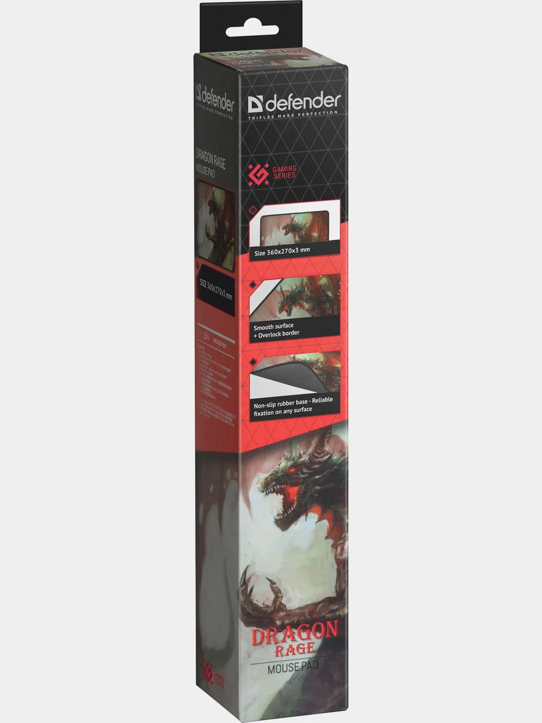 Игровой коврик для мыши Defender Dragon Rage M 360x270x3 мм, ткань + резина