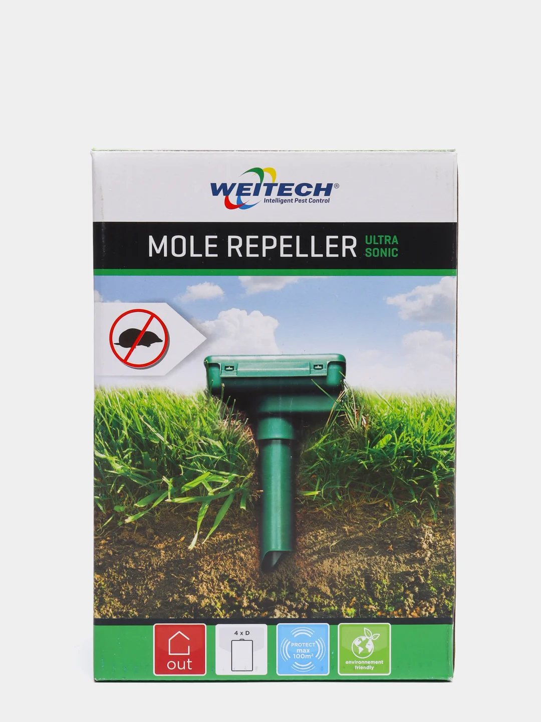 Ультразвуковой отпугиватель кротов Weitech WK-0675 до 100 кв.м для садовых участков, дач