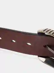Коричневый ремень мужской, из искусственной кожи