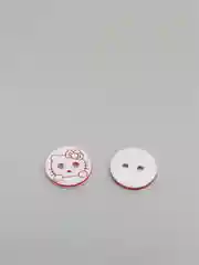 Красный пуговицы декоративные "Hello kitty", пластиковые
