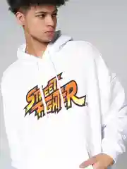 Толстовка с капюшоном мужская, худи ТВОЕ белая, принт Street Fighter