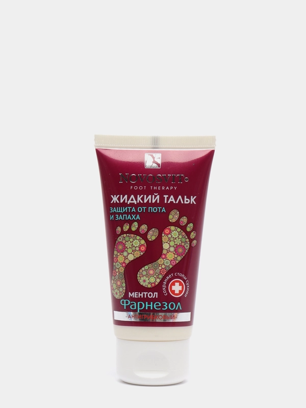 Novosvit Жидкий тальк антигрибковый / защита от пота и запаха с фарнезолом, 50 мл