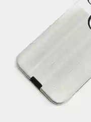 Серебряный iphone X / XS  чехол силикон + пластик с эффектом "металлик"