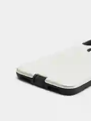 Серебряный iphone X / XS  чехол силикон + пластик с эффектом "металлик"