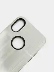 Серебряный iphone X / XS  чехол силикон + пластик с эффектом "металлик"