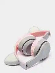 Розовый наушники беспроводные, Bluetooth, с кошачьими светящимися ушками, Cat Ear P47 M