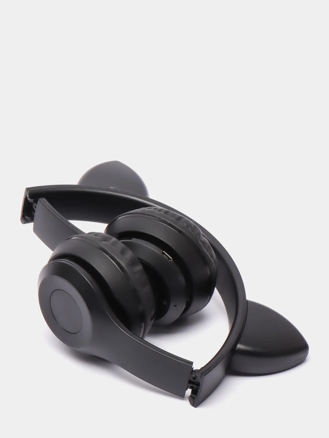 Черный наушники беспроводные, Bluetooth, с кошачьими светящимися ушками, Cat Ear P47 M