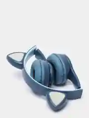 Аметистовый наушники беспроводные, Bluetooth, с кошачьими светящимися ушками, Cat Ear P47 M