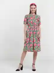 Платье утеплённое, с резинкой в поясе, из ткани СССР