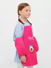 Красный фартук детский для творчества и урока труда, с нарукавниками