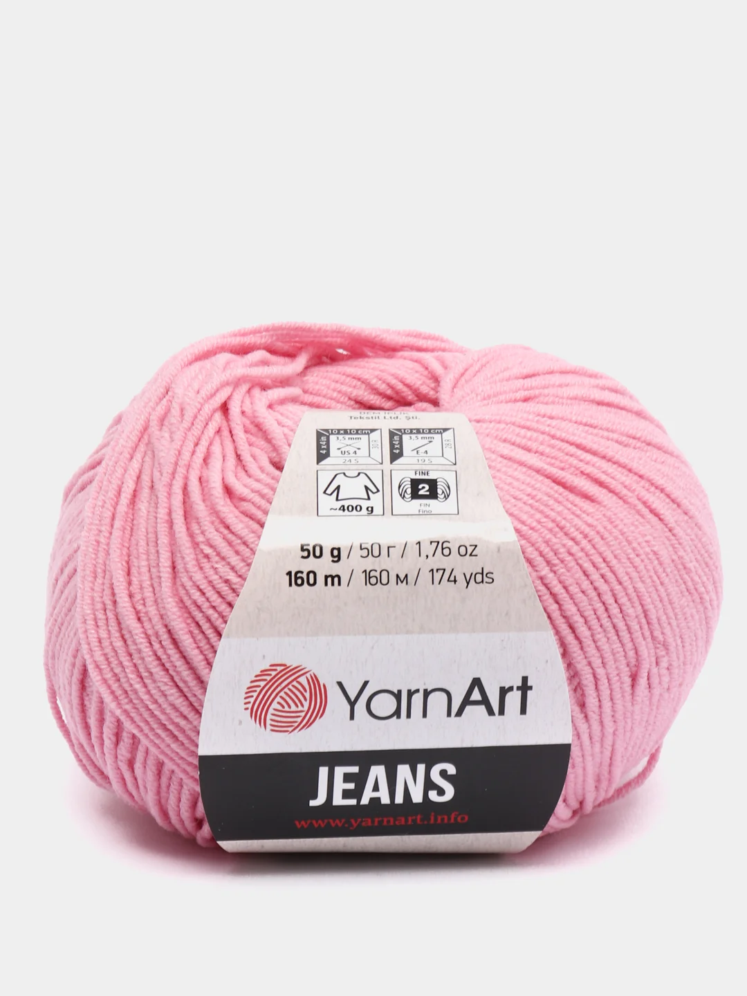 Розовый пряжа YarnArt Jeans Ярнарт Джинс