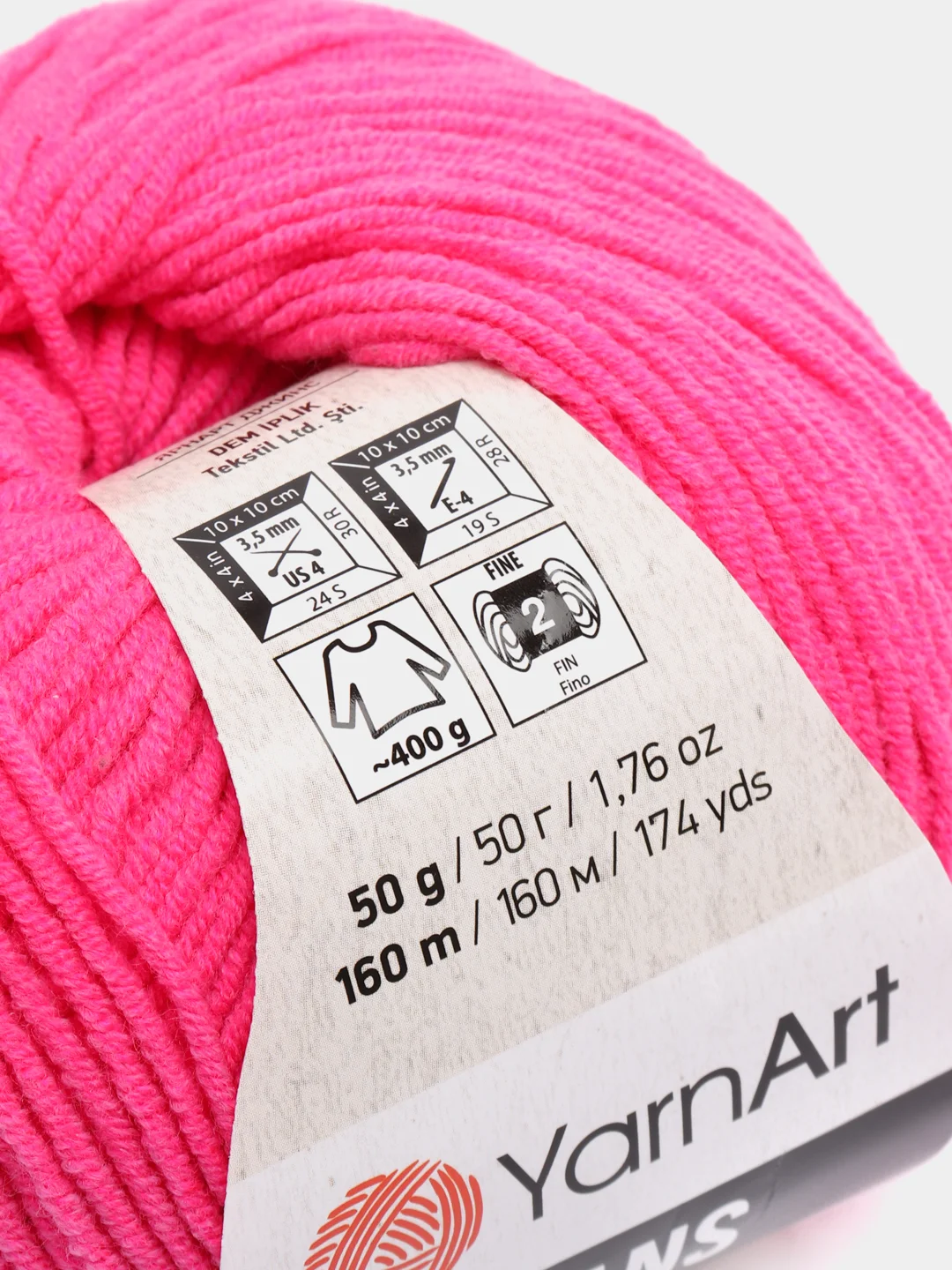Фуксия пряжа YarnArt Jeans Ярнарт Джинс
