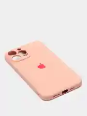 Коралловый меланж чехол на iPhone 11, 13, 12, XR, Pro, Max, Mini, бархатный