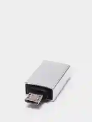 Серебряный адаптер переходник OTG micro USB на USB Type A