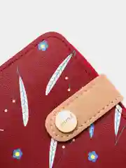 Багровый кошелек женский, на молнии для карт и купюр, на подарок