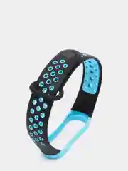 Голубой перфорированный cиликоновый ремешок для Xiaomi Mi Band 3 и Mi Band 4, ми банд 3/4