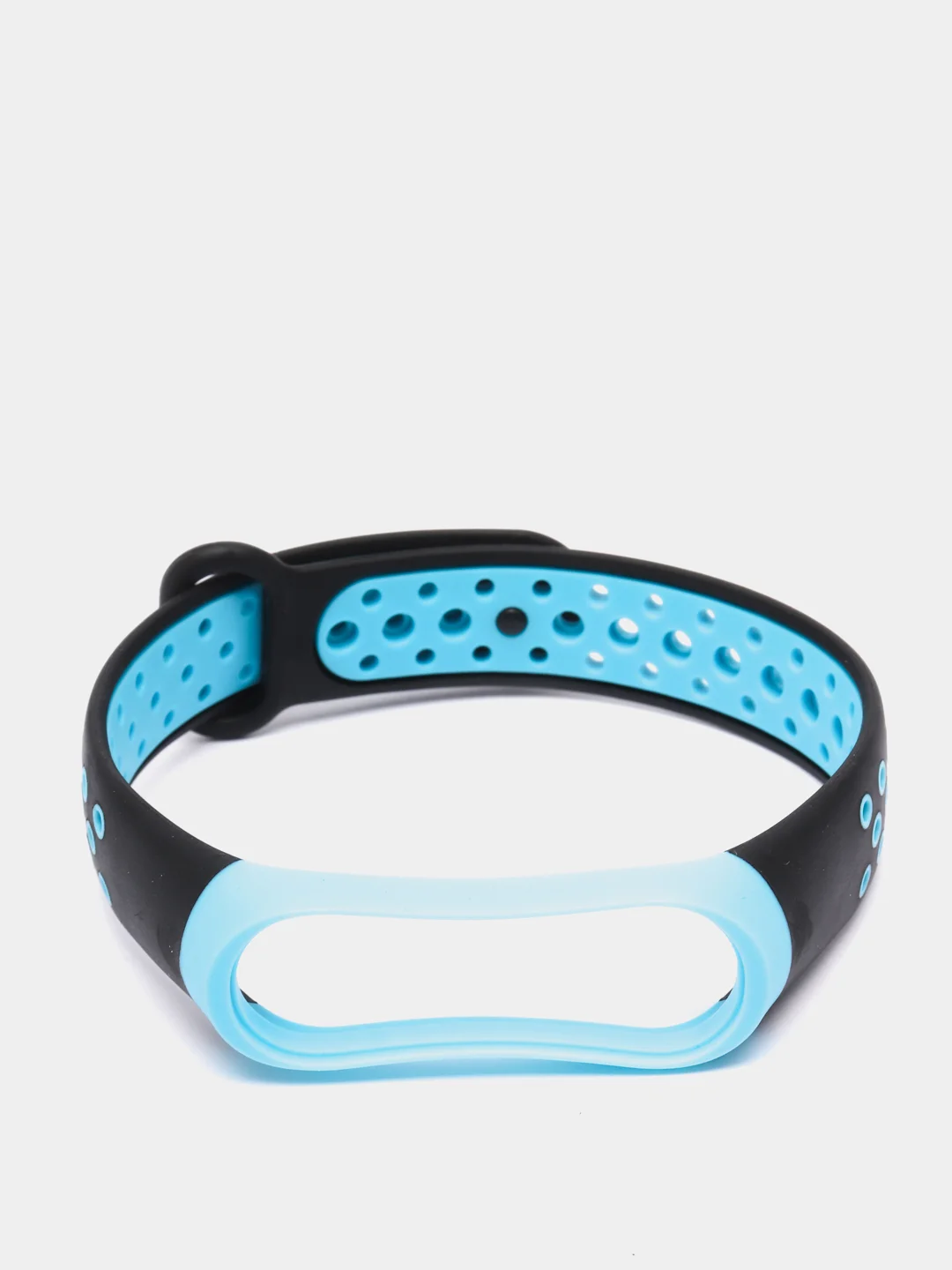 Голубой перфорированный cиликоновый ремешок для Xiaomi Mi Band 3 и Mi Band 4, ми банд 3/4