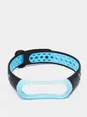 Голубой перфорированный cиликоновый ремешок для Xiaomi Mi Band 3 и Mi Band 4, ми банд 3/4