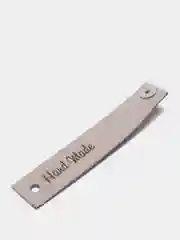 Серый бирка с кнопкой Hand made для вязанных изделий. Для рукаделия