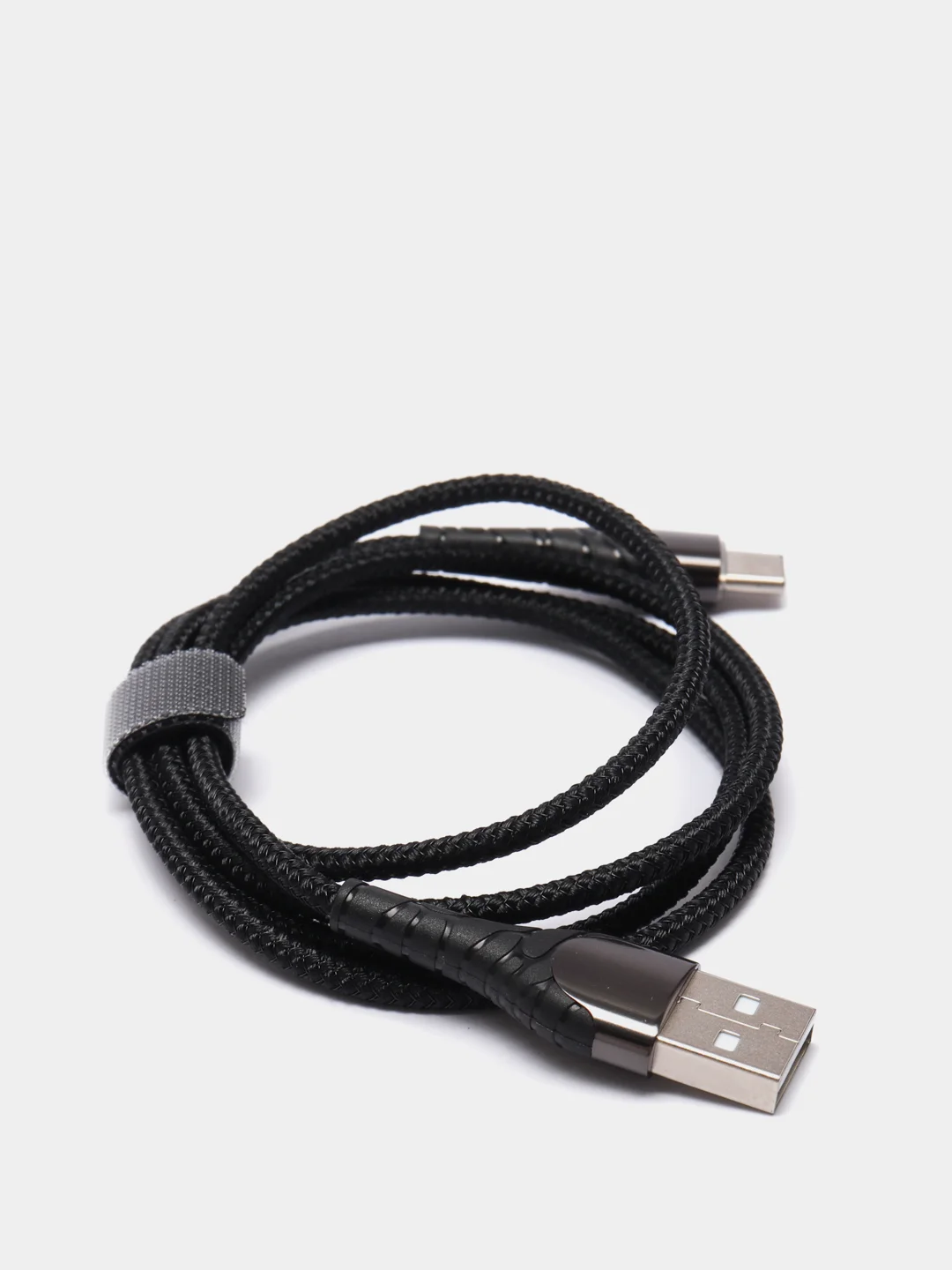 Черный кабель для зарядки 3A и передачи данных Micro-USB, Type - C