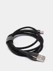 Черный кабель для зарядки 3A и передачи данных Micro-USB, Type - C