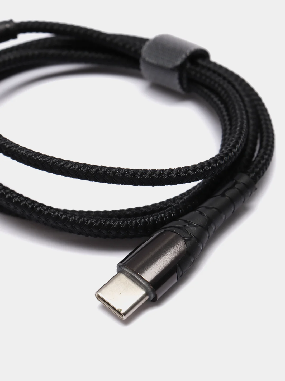 Черный кабель для зарядки 3A и передачи данных Micro-USB, Type - C