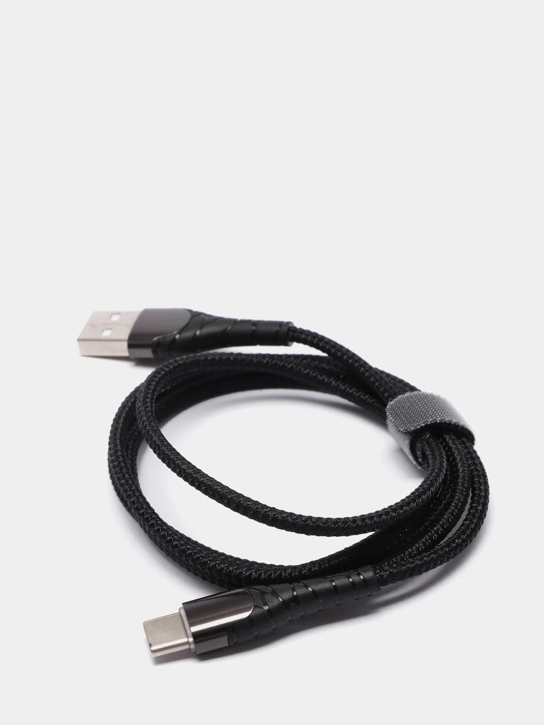 Черный кабель для зарядки 3A и передачи данных Micro-USB, Type - C