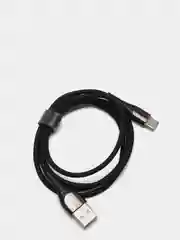 Черный кабель для зарядки 3A и передачи данных Micro-USB, Type - C
