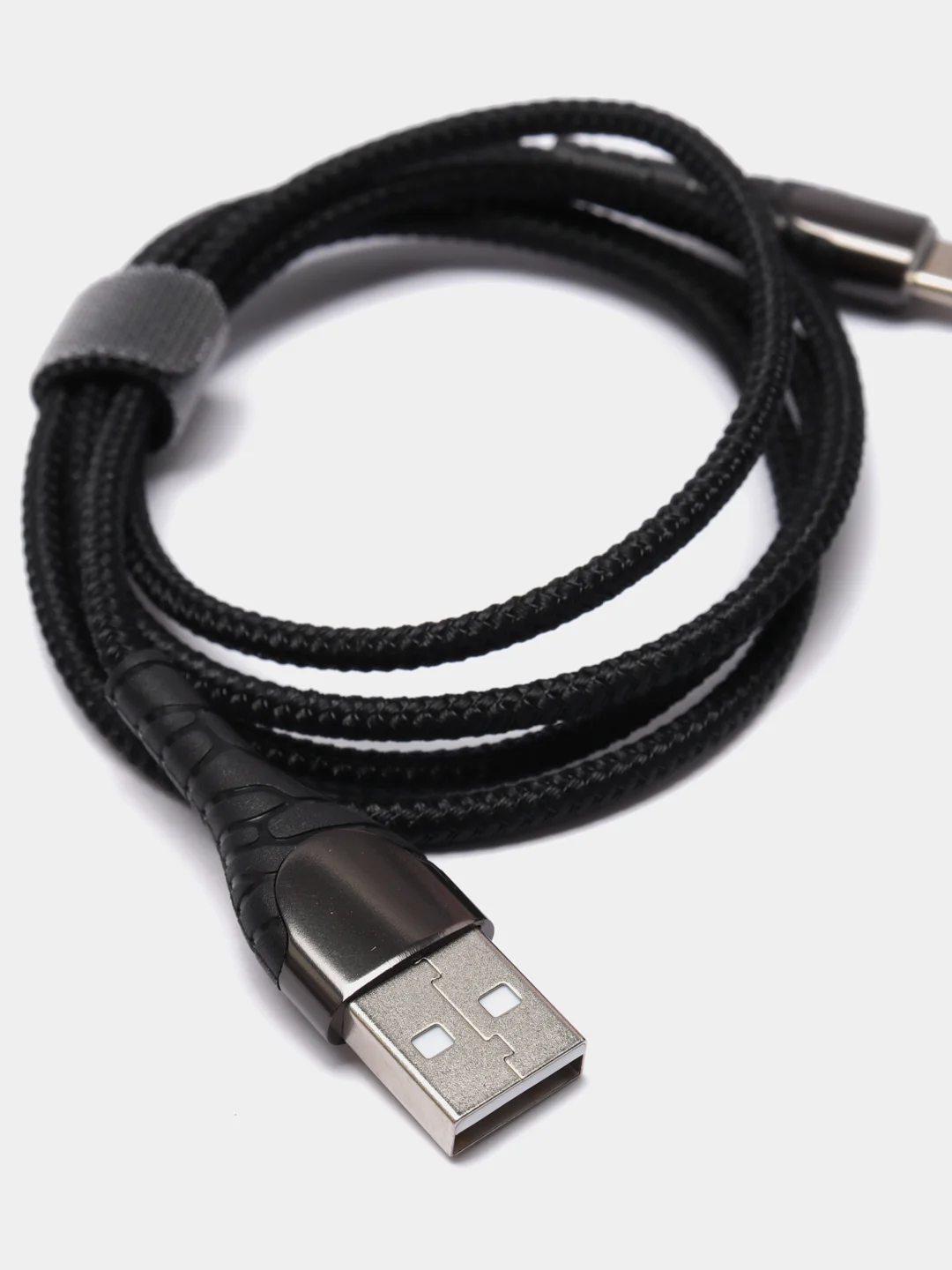 Черный кабель для зарядки 3A и передачи данных Micro-USB, Type - C