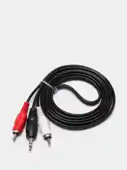 Черный аудио кабель AUX тюльпаны, 3,5 мм - 2 RCA, 1, 5 метра