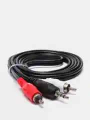 Черный аудио кабель AUX тюльпаны, 3,5 мм - 2 RCA, 1, 5 метра