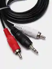 Черный аудио кабель AUX тюльпаны, 3,5 мм - 2 RCA, 1, 5 метра
