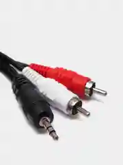 Черный аудио кабель AUX тюльпаны, 3,5 мм - 2 RCA, 1, 5 метра
