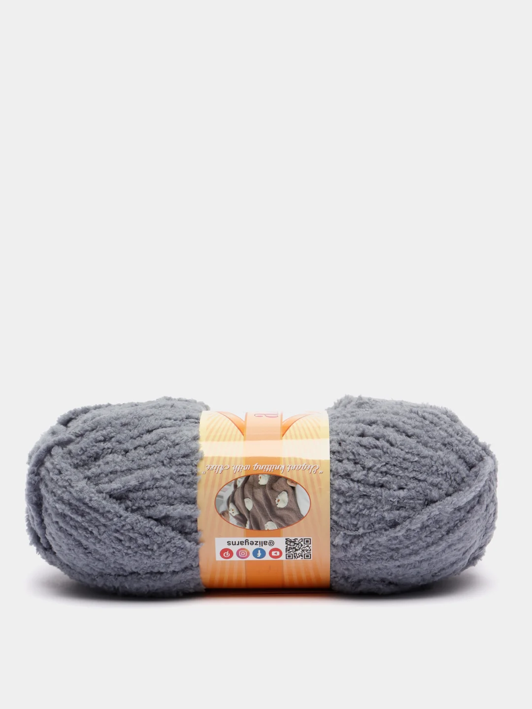 Серый пряжа Alize Softy, микрополиэстер, 50 г, 115 м