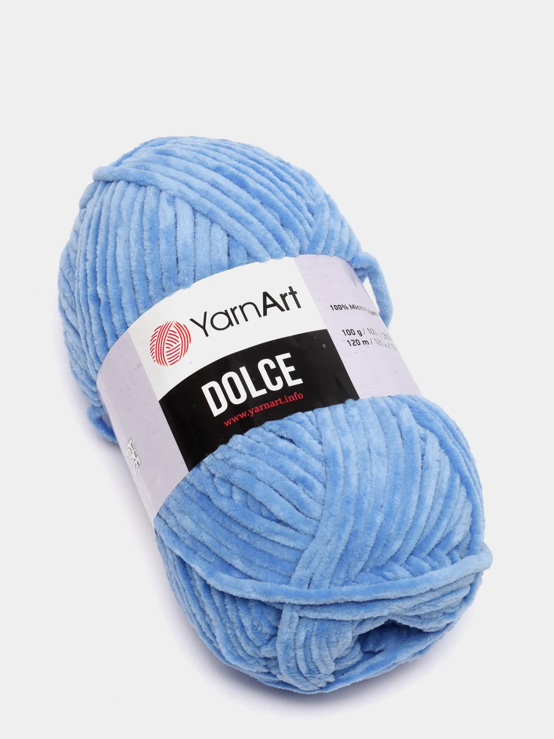 Лазурный пряжа YarnArt Dolce плюшевая, микрополиэстер, 100 г, 120 м