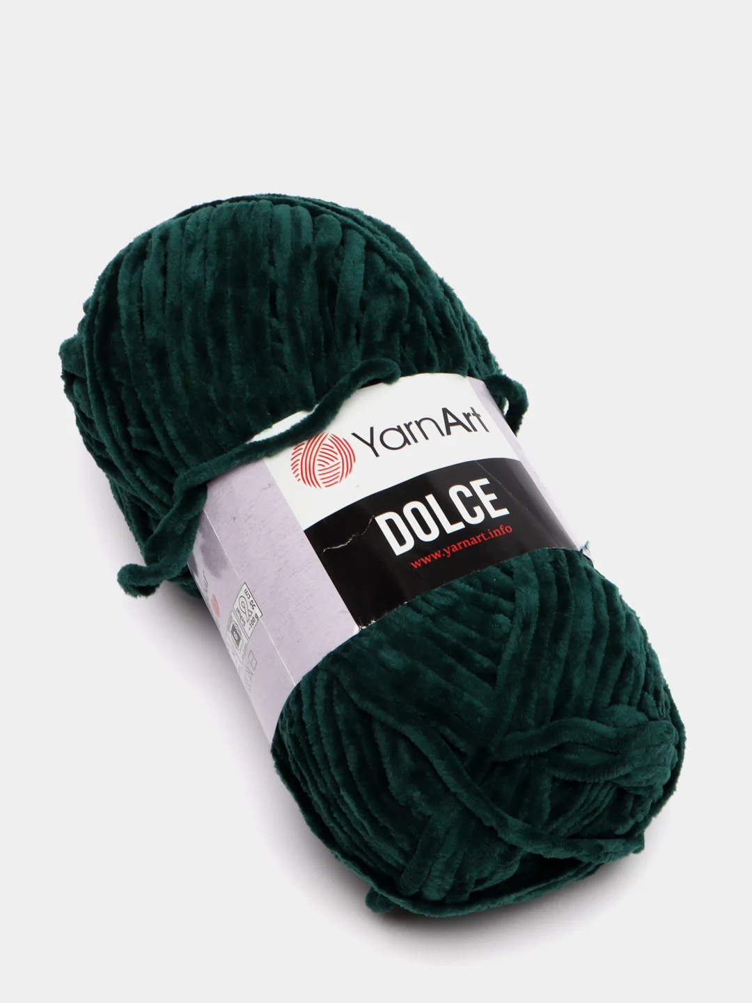 Тёмно-зелёный пряжа YarnArt Dolce плюшевая, микрополиэстер, 100 г, 120 м