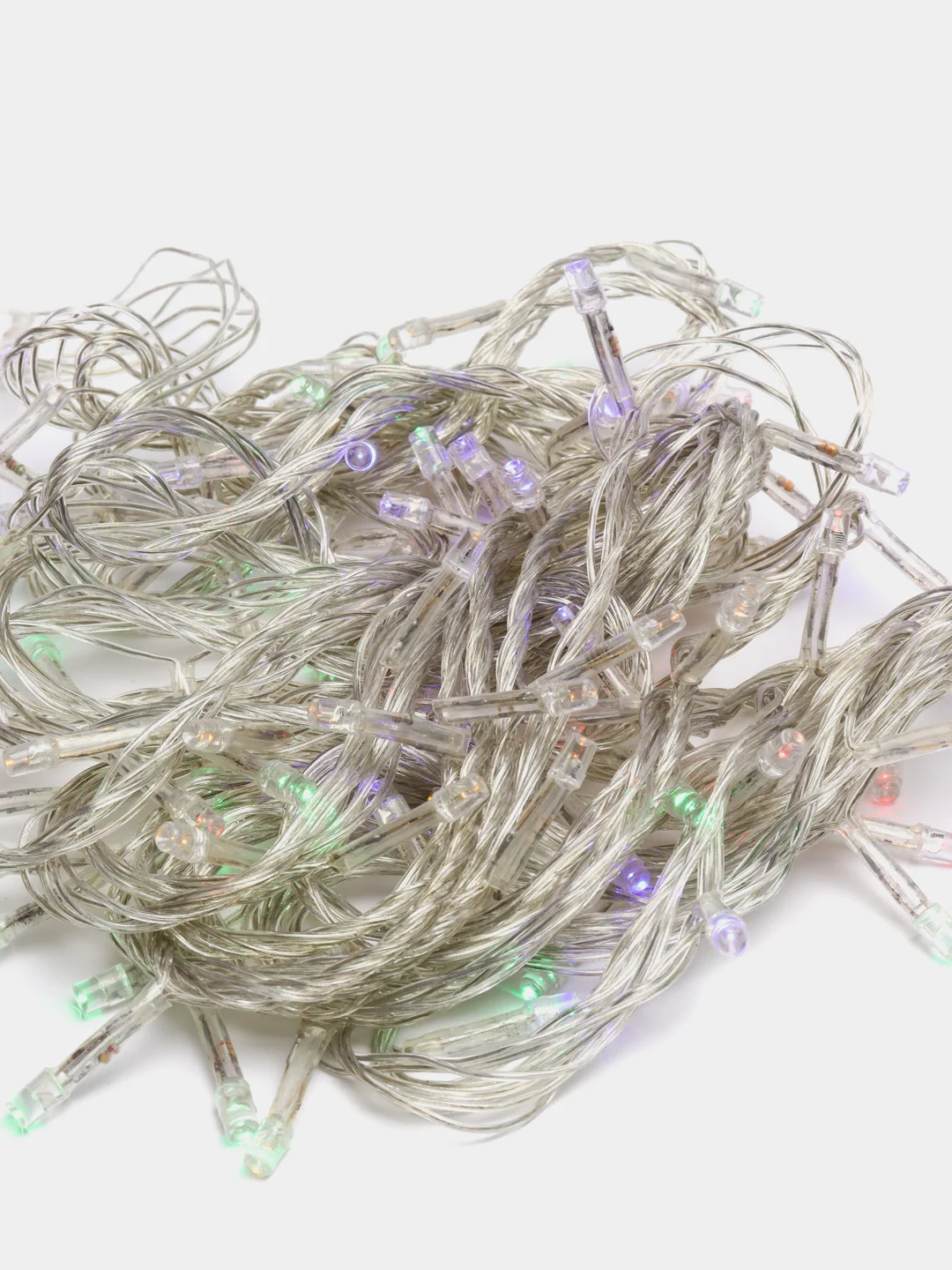 Гирлянда светодиодная, линейная, разноцветная, прозрачный провод, 140 LED, 7 м