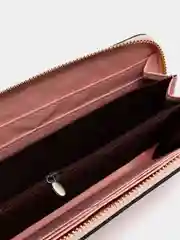 Розовый женский кошелёк на молнии с ремешком на руку