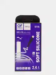 Кабель USB на Lightning "GFPower 19L", 1 метр, 2.4A, силиконовый белый, iPhone 8-pin
